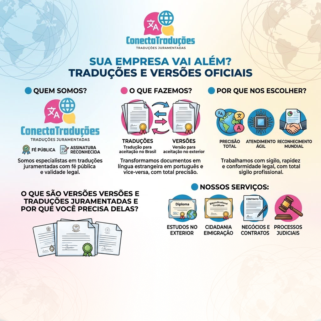 Traduções e versões oficiais da Conecta Traduções